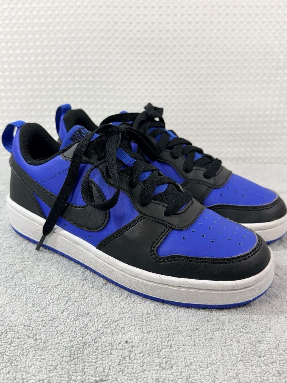 Nike Kids Court Borough Low Recraft Game Royal & Black Shoes 3Y